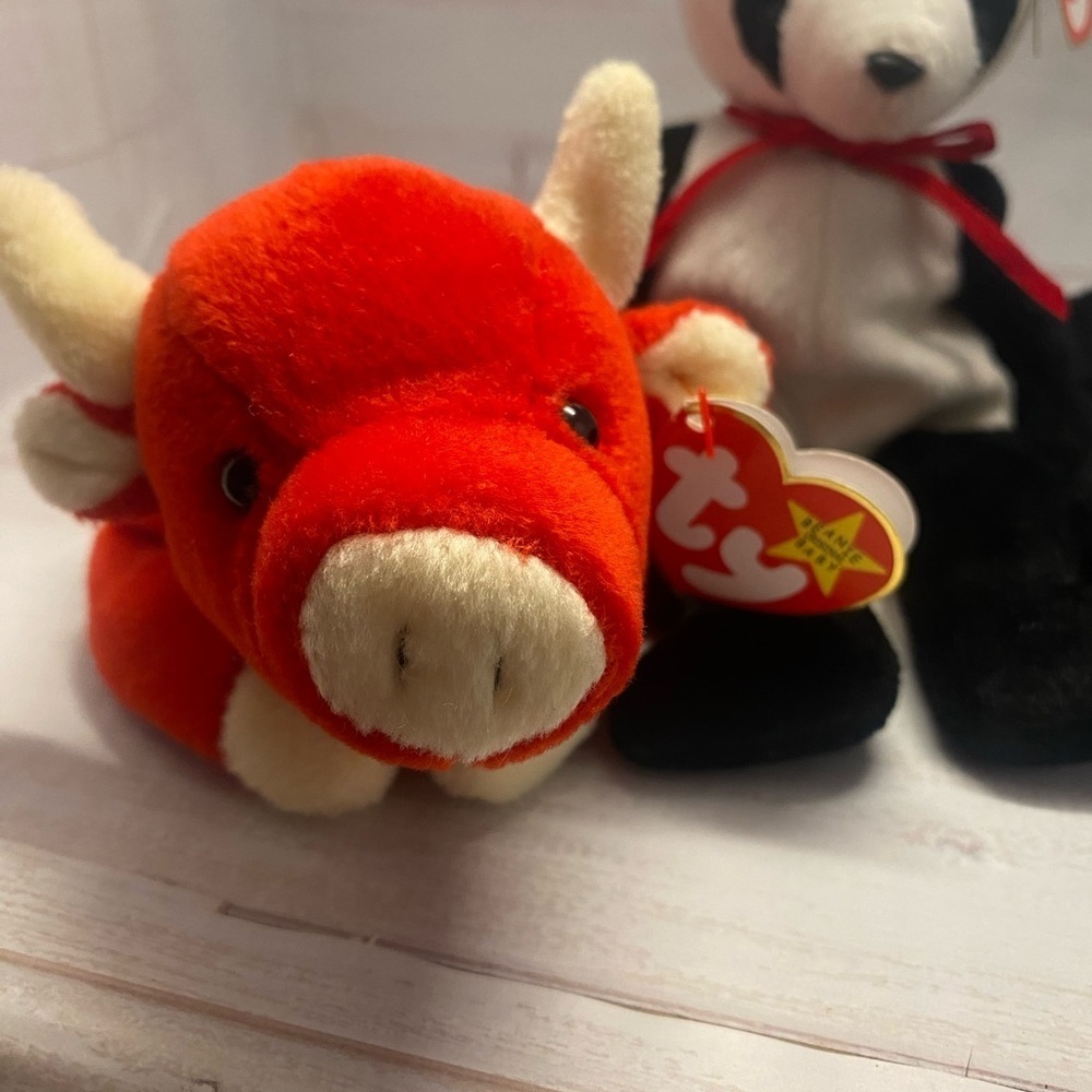 Beanie Babies Blacky, Cubbie, snort, fortune